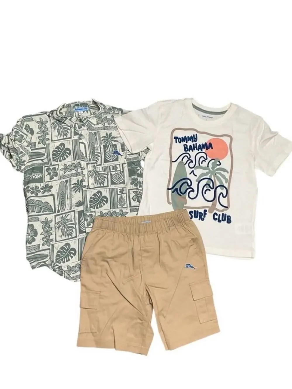 Tommy Bahama Boy’s Cargo Shorts, Top Tee Size 5 NWT